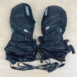 SWANY Women's X-Cell SX-44 Black Leather Mittens Size Medium Snowboarding Skiing